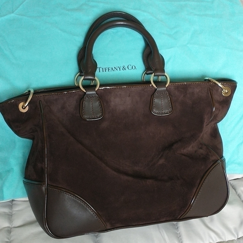 TIFFANY & Co Italian Leather & Suede Handbag - Picture 10 of 12